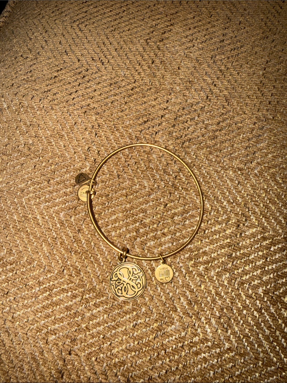 Alex and Ani Gold Tone Tree of Life Charm Bangle Bracelet